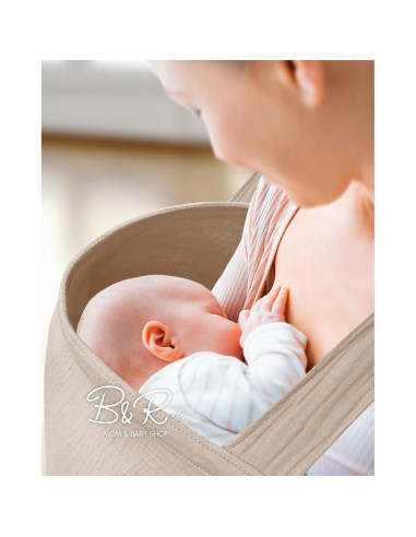 Cubierta de Lactancia Muselina Beige - Delantal Ajustable para Mamá