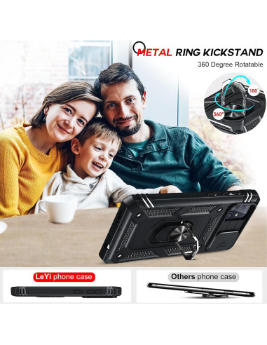 Funda LeYi para Samsung Galaxy A51 Negra con Soporte y 2 Protectores