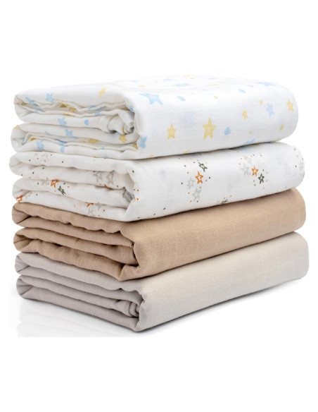 Manta de Envolver para Bebé Salt Earth 4 Unidades Algodón Orgánico