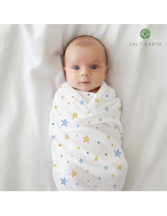 Manta de Envolver para Bebé Salt Earth 4 Unidades Algodón Orgánico 2