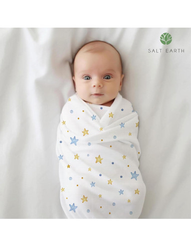 Manta de Envolver para Bebé Salt Earth 4 Unidades Algodón Orgánico