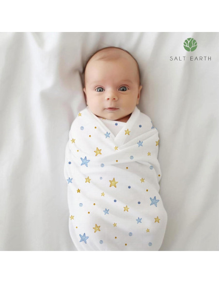 Manta de Envolver para Bebé Salt Earth 4 Unidades Algodón Orgánico