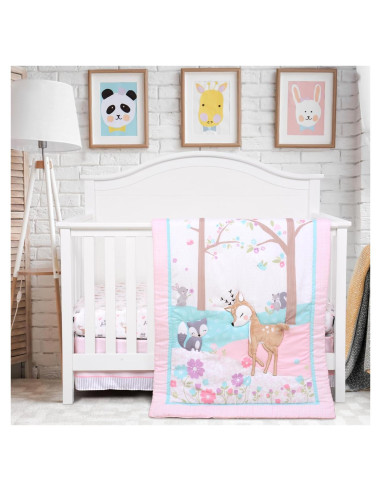 Juego de Ropa de Cuna UOMNY 3 Piezas Bosque de Ciervos
