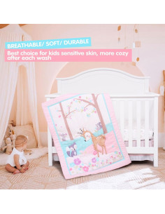 Juego de Ropa de Cuna UOMNY 3 Piezas Bosque de Ciervos 2