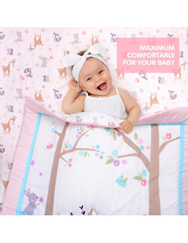Juego de Ropa de Cuna UOMNY 3 Piezas Bosque de Ciervos