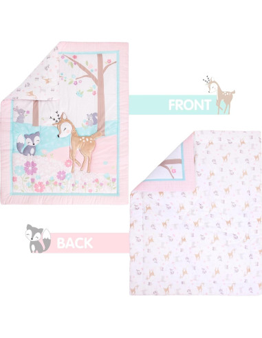 Juego de Ropa de Cuna UOMNY 3 Piezas Bosque de Ciervos