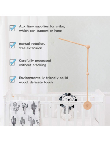 Brazo de Móvil de Madera para Cuna - Soporte Ecológico