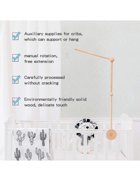 Brazo de Móvil de Madera para Cuna - Soporte Ecológico