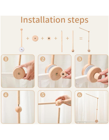 Brazo de Móvil de Madera para Cuna - Soporte Ecológico