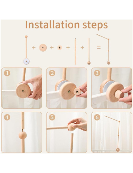 Brazo de Móvil de Madera para Cuna - Soporte Ecológico