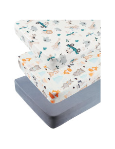 Juego de Sábanas Ajustables Tontukatu 3 Piezas para Cuna 61x97cm