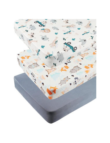 Juego de Sábanas Ajustables Tontukatu 3 Piezas para Cuna 61x97cm