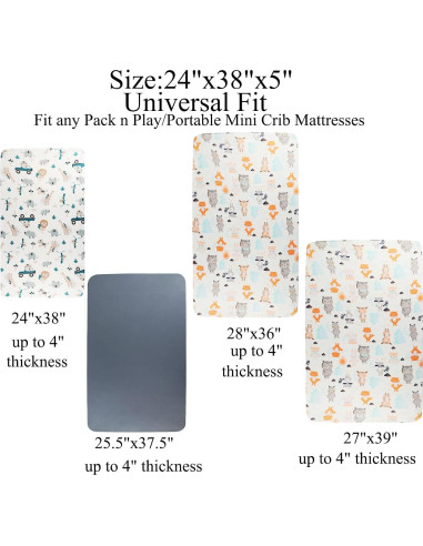 Juego de Sábanas Ajustables Tontukatu 3 Piezas para Cuna 61x97cm