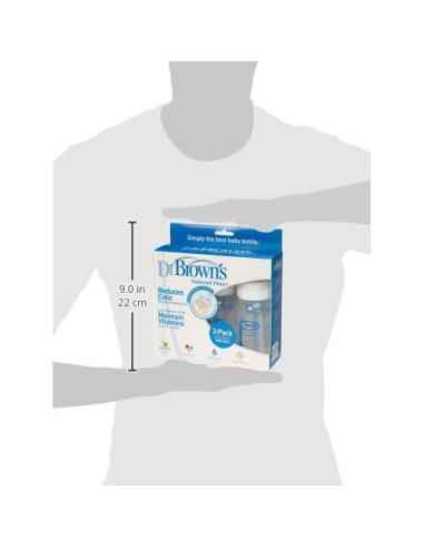Botellas para Bebés Dr. Brown's Natural Flow 8oz Anti-Cólicos 3pk