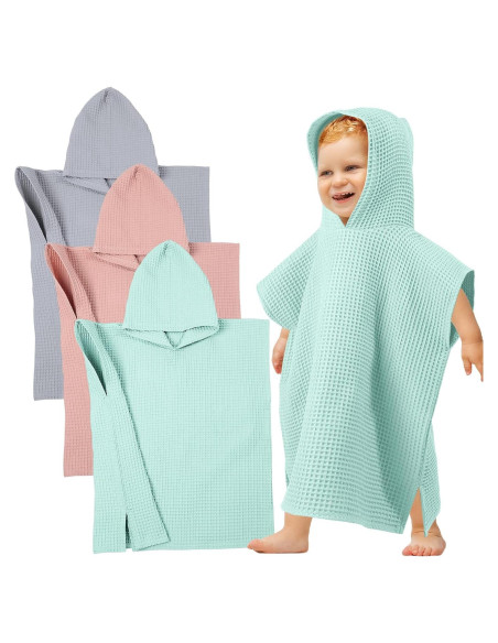 3 Toallas Poncho con Capucha SmoothNovelty Algodón 55x60cm