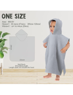 3 Toallas Poncho con Capucha SmoothNovelty Algodón 55x60cm 2