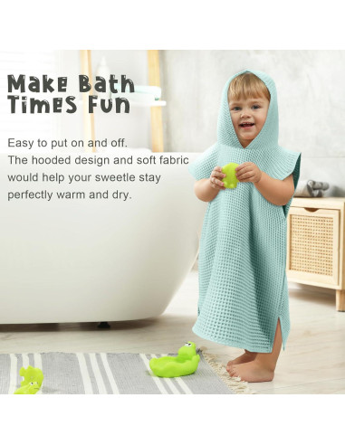 3 Toallas Poncho con Capucha SmoothNovelty Algodón 55x60cm