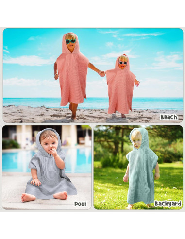 3 Toallas Poncho con Capucha SmoothNovelty Algodón 55x60cm