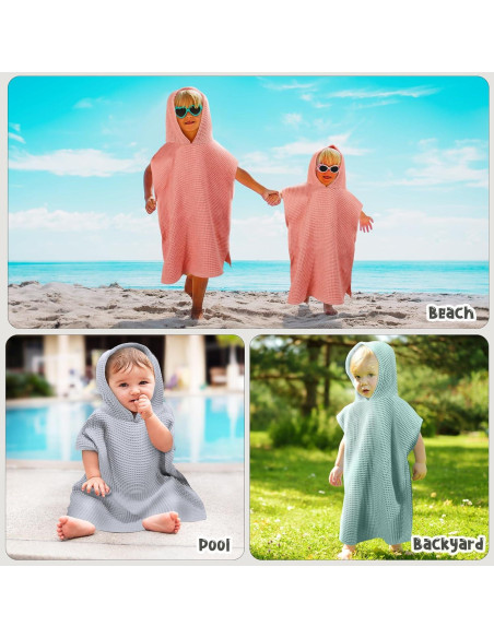 3 Toallas Poncho con Capucha SmoothNovelty Algodón 55x60cm