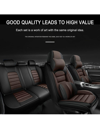 5 Fundas de Asiento Cscevt para Audi e-tron S 2023 Cuero Impermeable