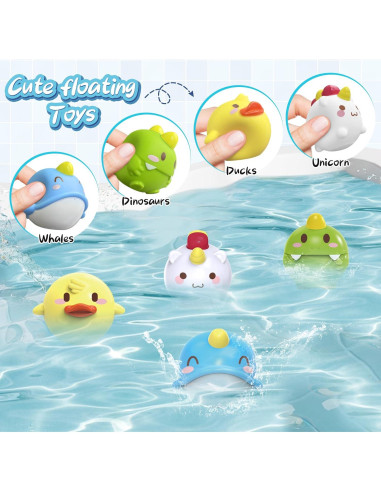Juguetes de baño Jetbotell para bebés con elefante y animales
