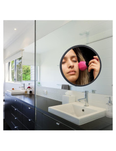 Espejo de Pared Frafuo 7.67" Negro Redondo Impermeable