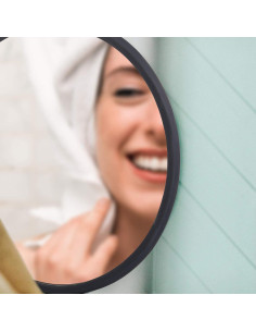 Espejo de Pared Frafuo 7.67" Negro Redondo Impermeable 2