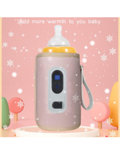Calentador de Biberones USB Keenso Rosa con Pantalla LCD 2
