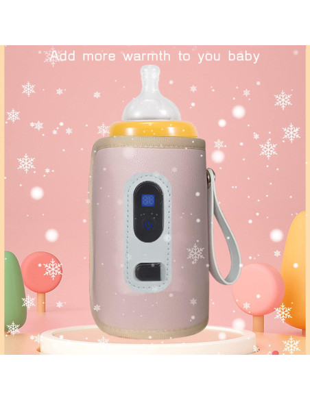 Calentador de Biberones USB Keenso Rosa con Pantalla LCD