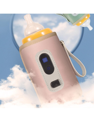 Calentador de Biberones USB Keenso Rosa con Pantalla LCD