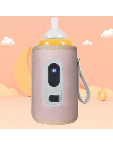 Calentador de Biberones USB Keenso Rosa con Pantalla LCD