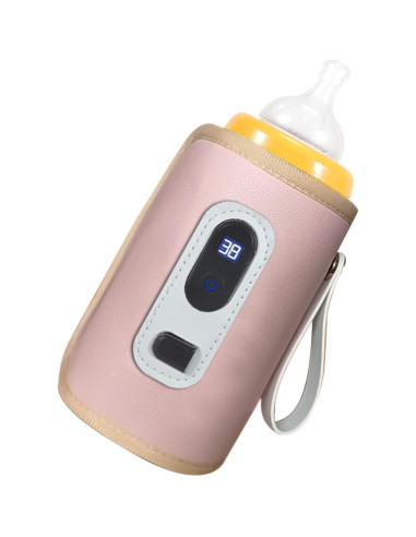 Calentador de Biberones USB Keenso Rosa con Pantalla LCD