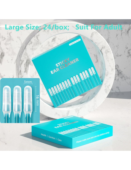 48 Palitos Adhesivos Gkwet para Limpieza de Oídos Adultos L