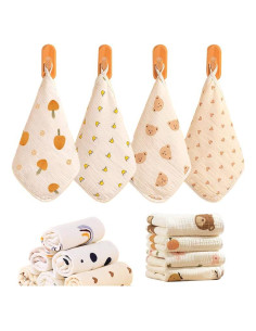 Juego de 8 paños de lavado para bebés Caiery 30x30cm