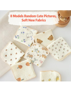 Juego de 8 paños de lavado para bebés Caiery 30x30cm 2