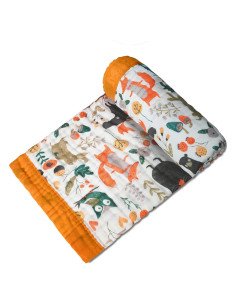 Manta de Muselina para Bebé Setaria Viridis Zorro 109x109 cm