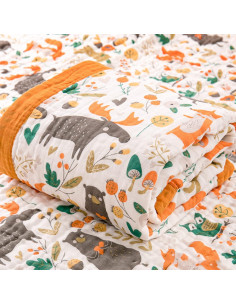 Manta de Muselina para Bebé Setaria Viridis Zorro 109x109 cm 2