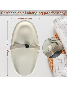 Almohadilla para Cambiar Bebés PU Avena 81x40cm Impermeable 2