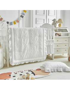 Conjunto de Ropa de Cuna AIKASY 4 Piezas Blanco Acolchado 2