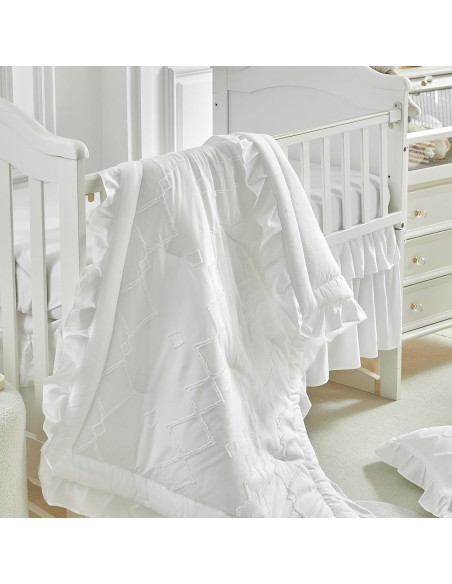 Conjunto de Ropa de Cuna AIKASY 4 Piezas Blanco Acolchado