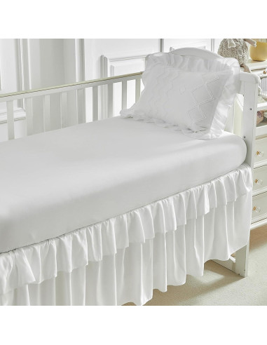 Conjunto de Ropa de Cuna AIKASY 4 Piezas Blanco Acolchado