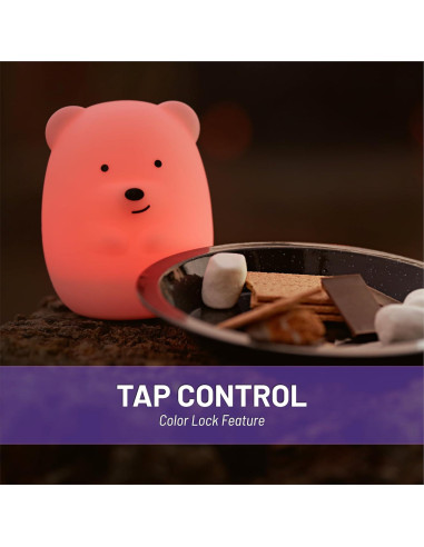 Luz Nocturna Lumipets Junior Oso Silicona 9 Colores 10cm