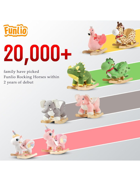 Caballo Balancín Elefante FUNLIO Gris para Bebés 6 Meses a 3 Años