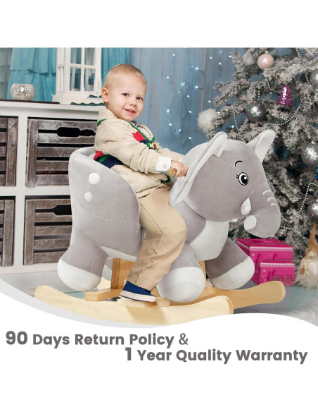 Caballo Balancín Elefante FUNLIO Gris para Bebés 6 Meses a 3 Años