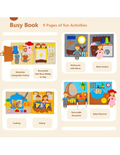 Libro Ocupado Montessori Sendhjurf 21.1x20.6 cm para Niños 3-8 Años 2