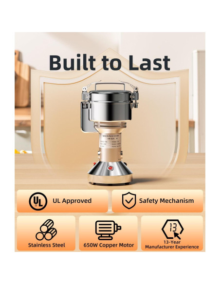 Molino de Granos Eléctrico HORUS 150g Acero Inoxidable Molino de Granos Eléctrico HORUS 150g Acero Inoxidable