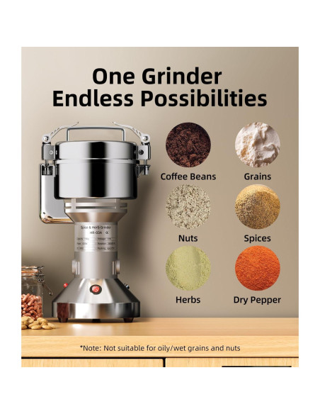 Molino de Granos Eléctrico HORUS 150g Acero Inoxidable Molino de Granos Eléctrico HORUS 150g Acero Inoxidable