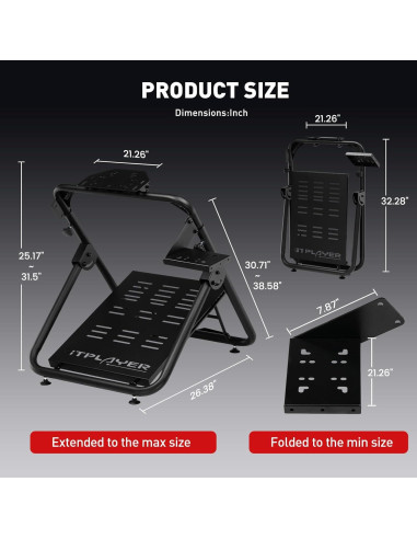 Soporte de Volante GTPLAYER Ajustable para Simulación de Carreras