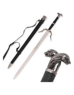 Espada de dos manos Ziqing de acero inoxidable 107 cm para cosplay