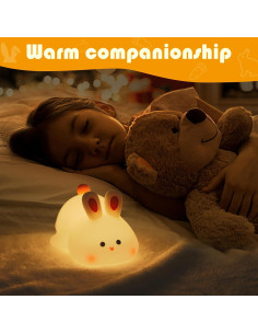 Luz Nocturna Conejo YISUN LED Recargable 3 Niveles Brillo 2